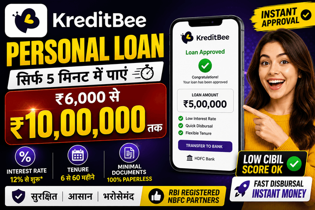 KreditBee Personal Loan 2026: Interest Rate, Eligibility & Apply Online